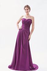 Perfect Sweetheart Dark Meganta Sweep Train Prom Dress