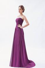 Perfect Sweetheart Dark Meganta Sweep Train Prom Dress