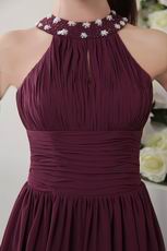 High-neck Purple Chiffon Homecoming Dress Online