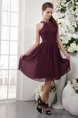 High-neck Purple Chiffon Homecoming Dress Online