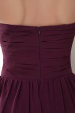 Purple Sweetheart Tea-length Chiffon Bridesmaid Dress