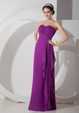 Pretty Purple Chiffon Dress For 2014 JR Bridesmaid