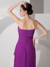 Pretty Purple Chiffon Dress For 2014 JR Bridesmaid