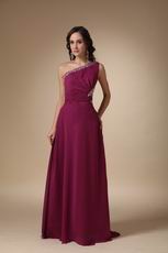 Cross Back One Shoulder Purple Long La Prom Party Dress