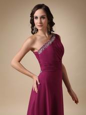 Cross Back One Shoulder Purple Long La Prom Party Dress