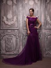 New Look Purple Mermaid Off Shoulder Red Carpet Dress