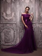New Look Purple Mermaid Off Shoulder Red Carpet Dress