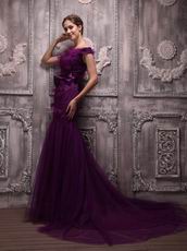 New Look Purple Mermaid Off Shoulder Red Carpet Dress