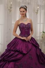 Bubble Eggplant Purple Quinceanera Gown With Court Train