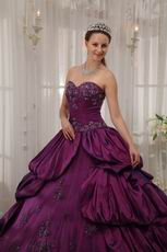 Bubble Eggplant Purple Quinceanera Gown With Court Train