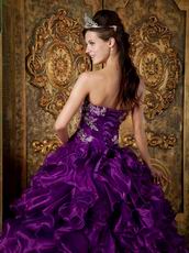 Top Designer Cascade Skirt Pansy Purple Quinceanera Gowns