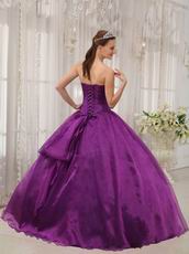 Purple Quinceanera Dress With Puffy Floor Length Skirt