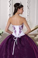 Stylish Embroidery Dark Magenta Quinceanera Prom Girl Dress