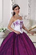 Stylish Embroidery Dark Magenta Quinceanera Prom Girl Dress