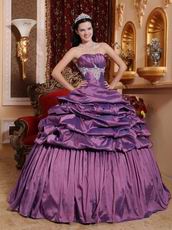 Classic Strapless Puffy Tidebuy Purple Quinceanera Gown