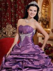 Classic Strapless Puffy Tidebuy Purple Quinceanera Gown