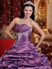 Classic Strapless Puffy Tidebuy Purple Quinceanera Gown