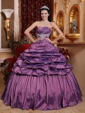 Classic Strapless Puffy Tidebuy Purple Quinceanera Gown