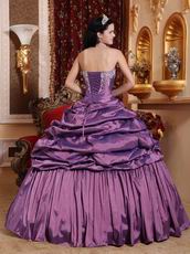 Classic Strapless Puffy Tidebuy Purple Quinceanera Gown