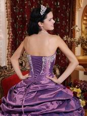 Classic Strapless Puffy Tidebuy Purple Quinceanera Gown