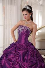 Purple New Fashion Strapless Ball Gown Quinceanera Dress