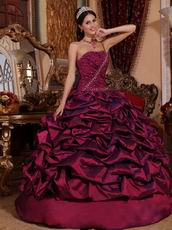 Single One Shoulder Quinceanera Military Dress In Burgundy