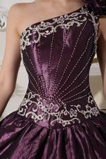 Dark Purple One Shoulder Puffy Quinceanera Dress Designer