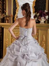 Sweetheart Grey Organza Skirt For Quinceanera Birthday Party