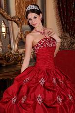 Designer Wine Red Floor Length Ball Dress to Quinceanera