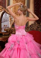 Layers Organza Skirt Winter Quincaenera Dress Hot Pink