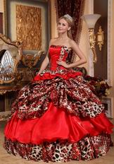 Unique Strapless Deer Printed Winter Quinceanera Dress In NE