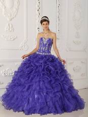 Floor-length Purple Ruffled Skirt Quinceanera Dress  Hot Sell Styles