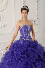 Floor-length Purple Ruffled Skirt Quinceanera Dress  Hot Sell Styles