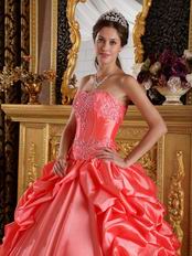 Side Bubble Coral Dress 2014 Winter Quinceanera Wear