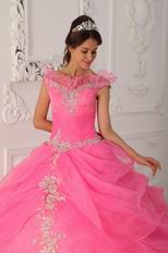 Off The Shoulder Hot Pink Allure Quinceanera Dress Applique