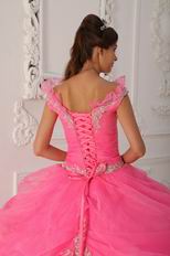 Off The Shoulder Hot Pink Allure Quinceanera Dress Applique