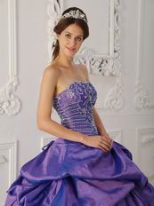 Appliqued Skirt Purple Floor Length Ball Dress Wholesale Price