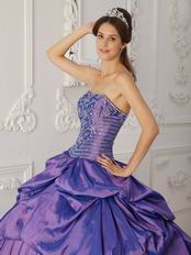 Appliqued Skirt Purple Floor Length Ball Dress Wholesale Price