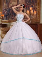 Strapless Top Designer White Quinceanera Dresses For Girls