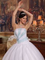 Strapless Top Designer White Quinceanera Dresses For Girls