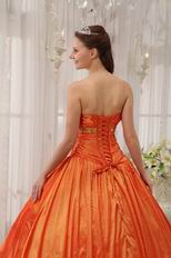 Orange Taffeta Layers Skirt Quinceanera Dress To 16th Girls