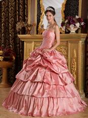 Dark Pink Taffeta Dress to Young Girl Adult Ceremony Party