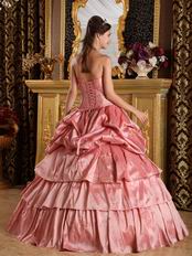 Dark Pink Taffeta Dress to Young Girl Adult Ceremony Party