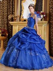 Royal Blue Floor-length Quinceanera Dress With Spaghetti Straps