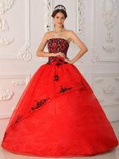 Scarlet Quinceanera Dress Top Designer Embroidery Bodice