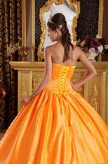 Embroidery Orange Quinceanera Ceremony Dress With Bowknot