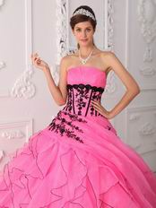 Sweet Strapless Hot Pink Cascade Skirt Best Quinceanera Dress