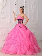 Sweet Strapless Hot Pink Cascade Skirt Best Quinceanera Dress