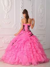 Sweet Strapless Hot Pink Cascade Skirt Best Quinceanera Dress