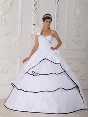 Single One Shoulder White Dress to Quinceanera Party Wear